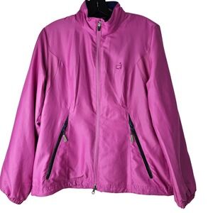 Zero Restriction Womens M Jacket Pink Full Zip Masters Logo Golf Lightweight